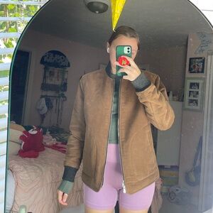 Banana Republic Suede Bomber Jacket with Sherpa Lining